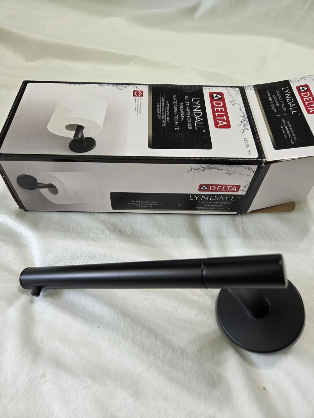 Delta Lyndall Matte Black Toilet Paper Holder LDL50-MB